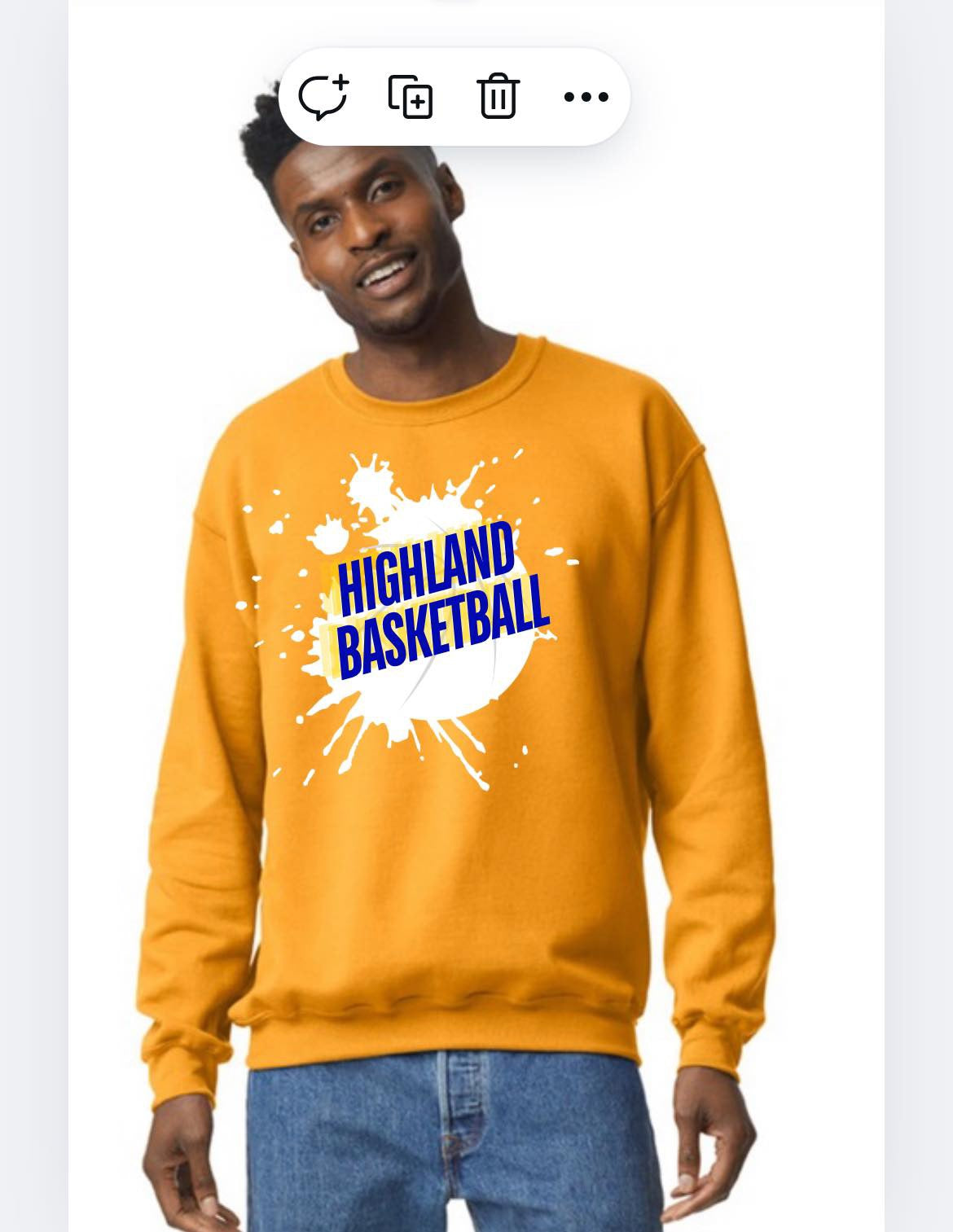 Highland basketball crew gold