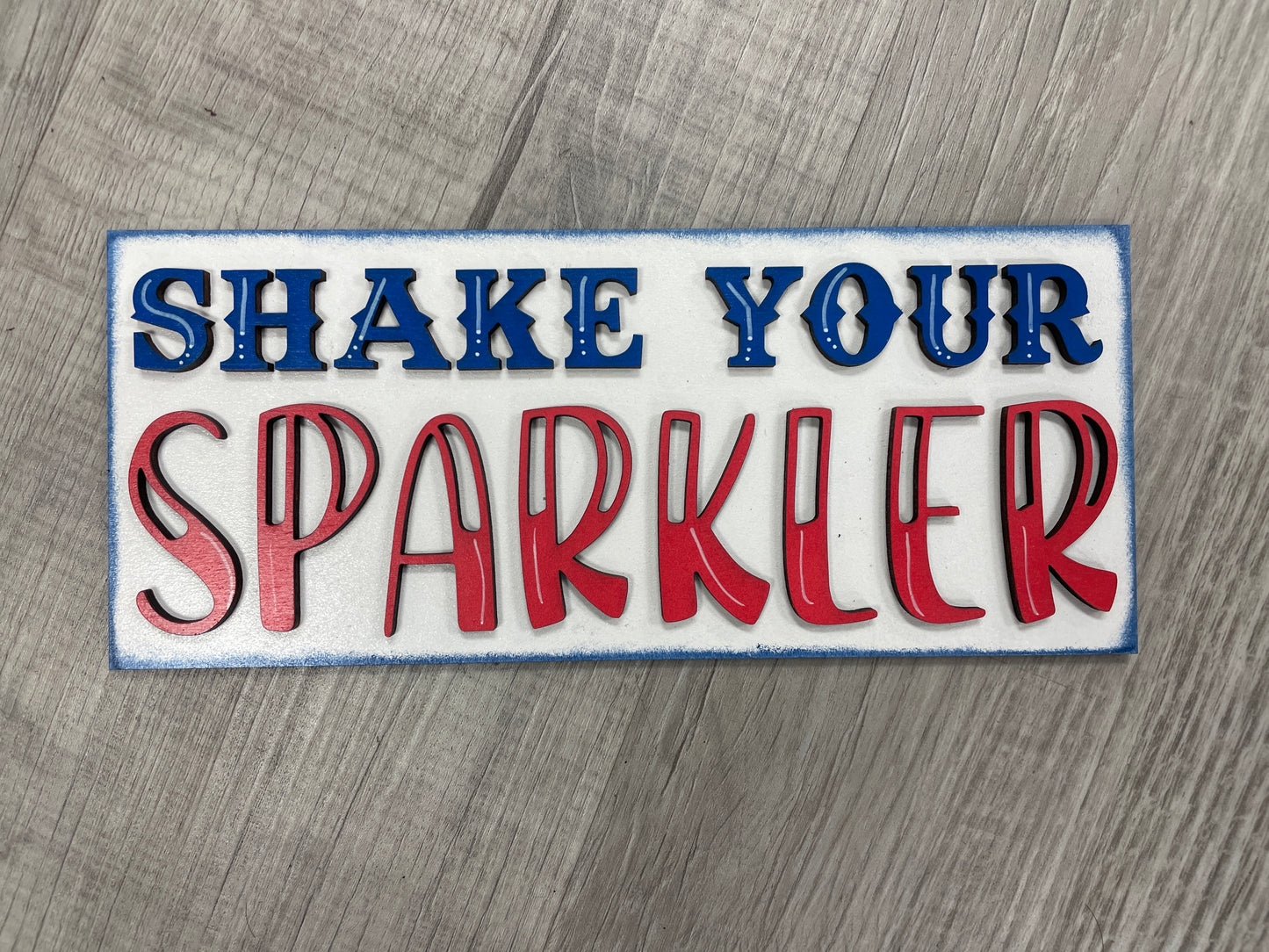 Fourth of July themed interchangeable square and rectangle inserts