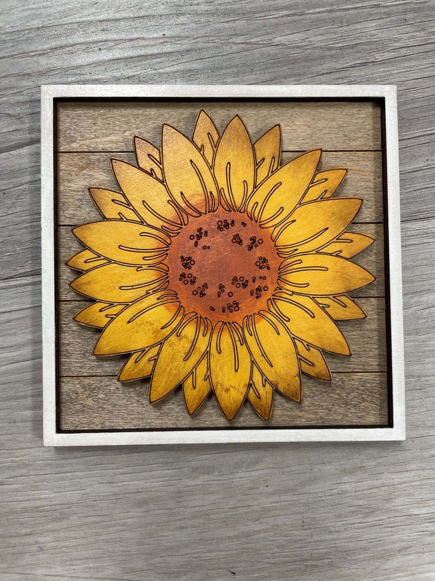 Sunflower themed interchangeable square and rectangle inserts