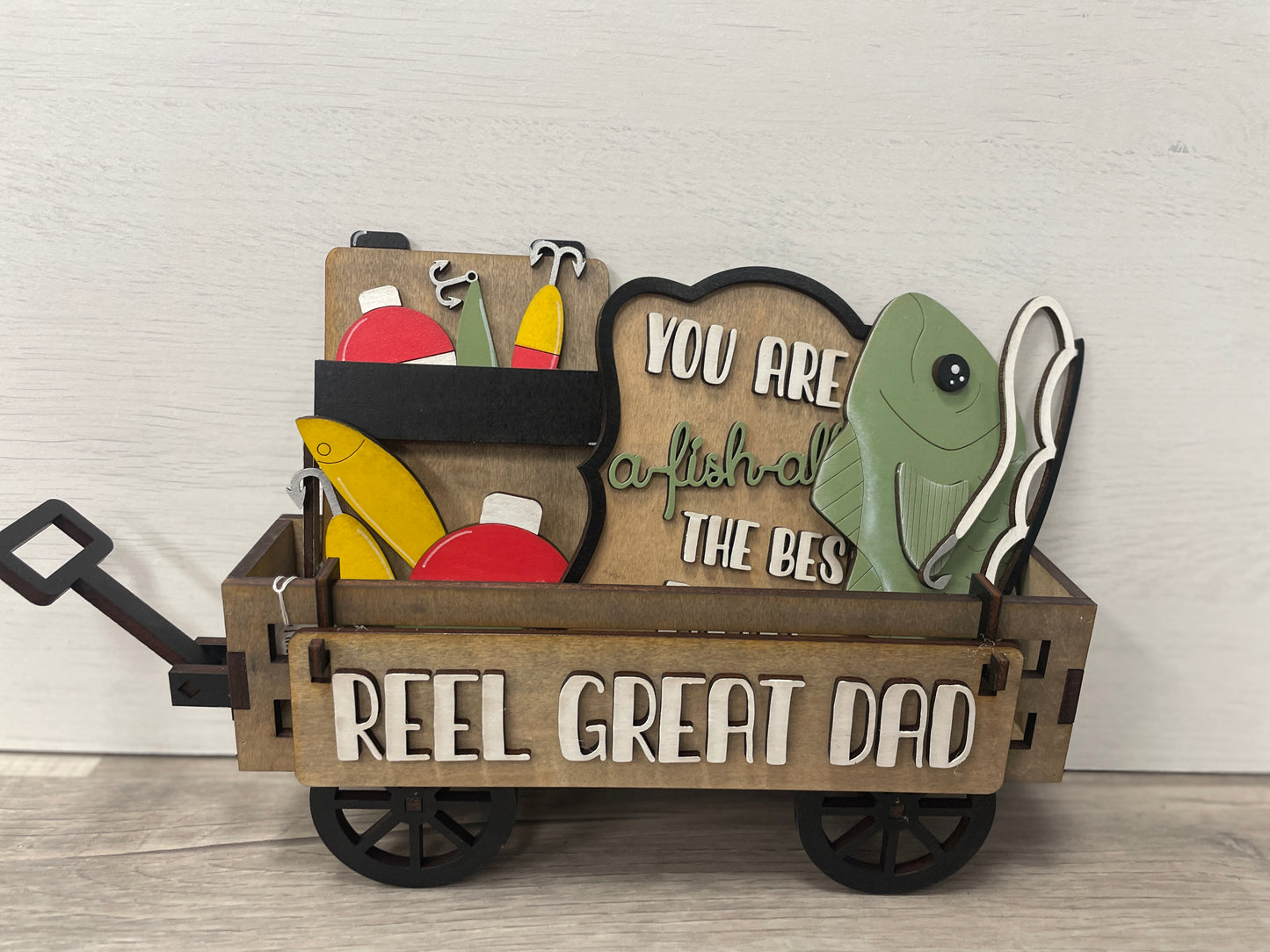 Reel great (fishing) dad interchangeable wagon/shelf insert set