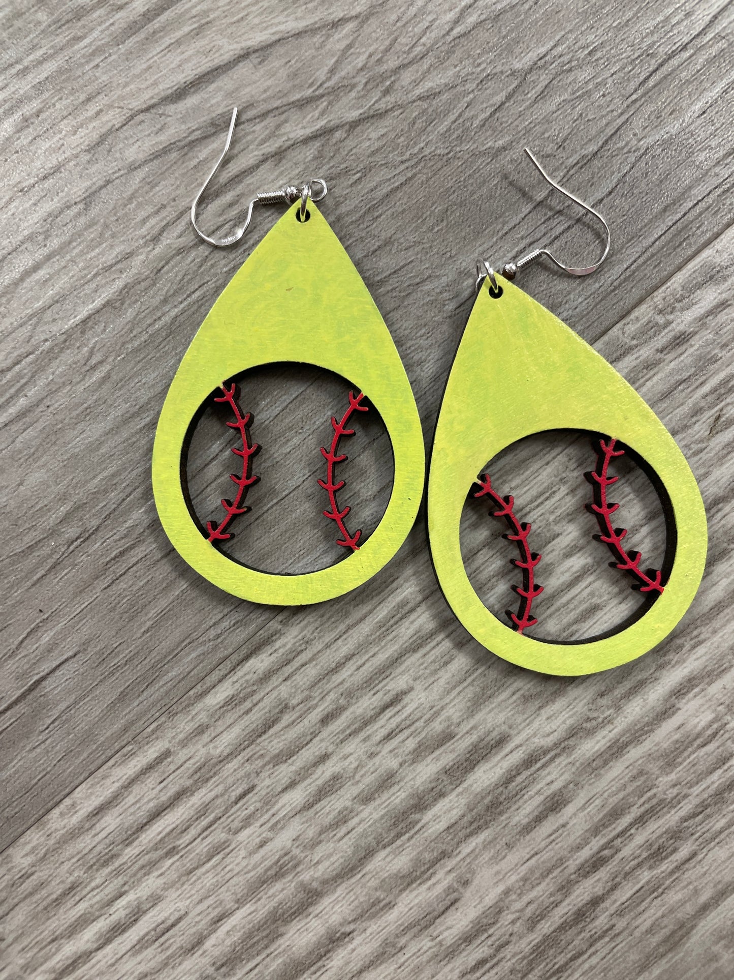 Softball earrings
