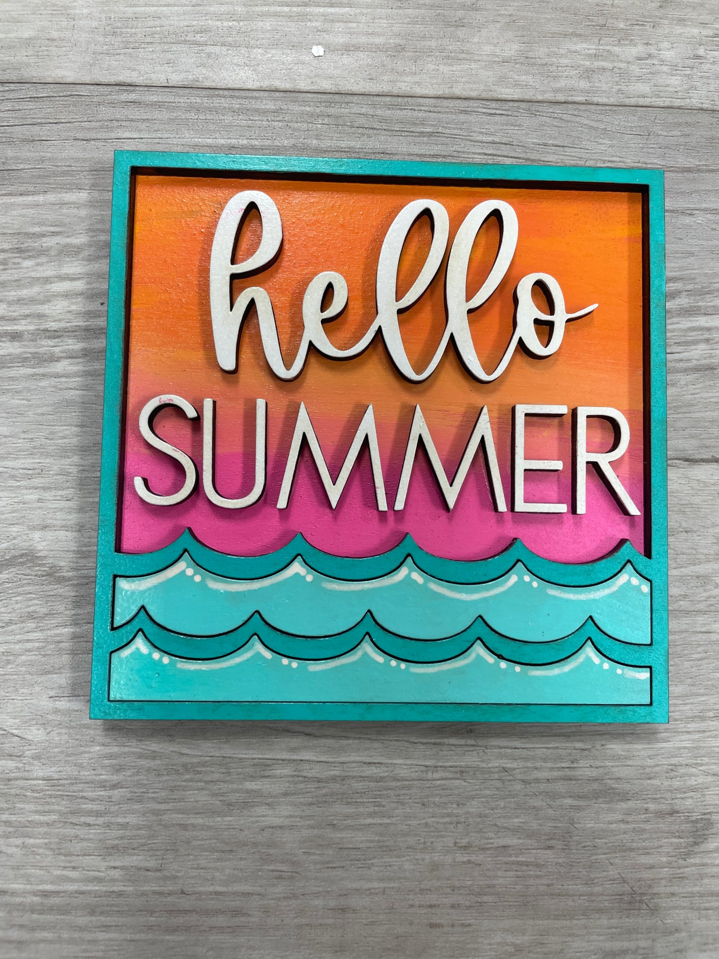 Summer themed interchangeable square inserts