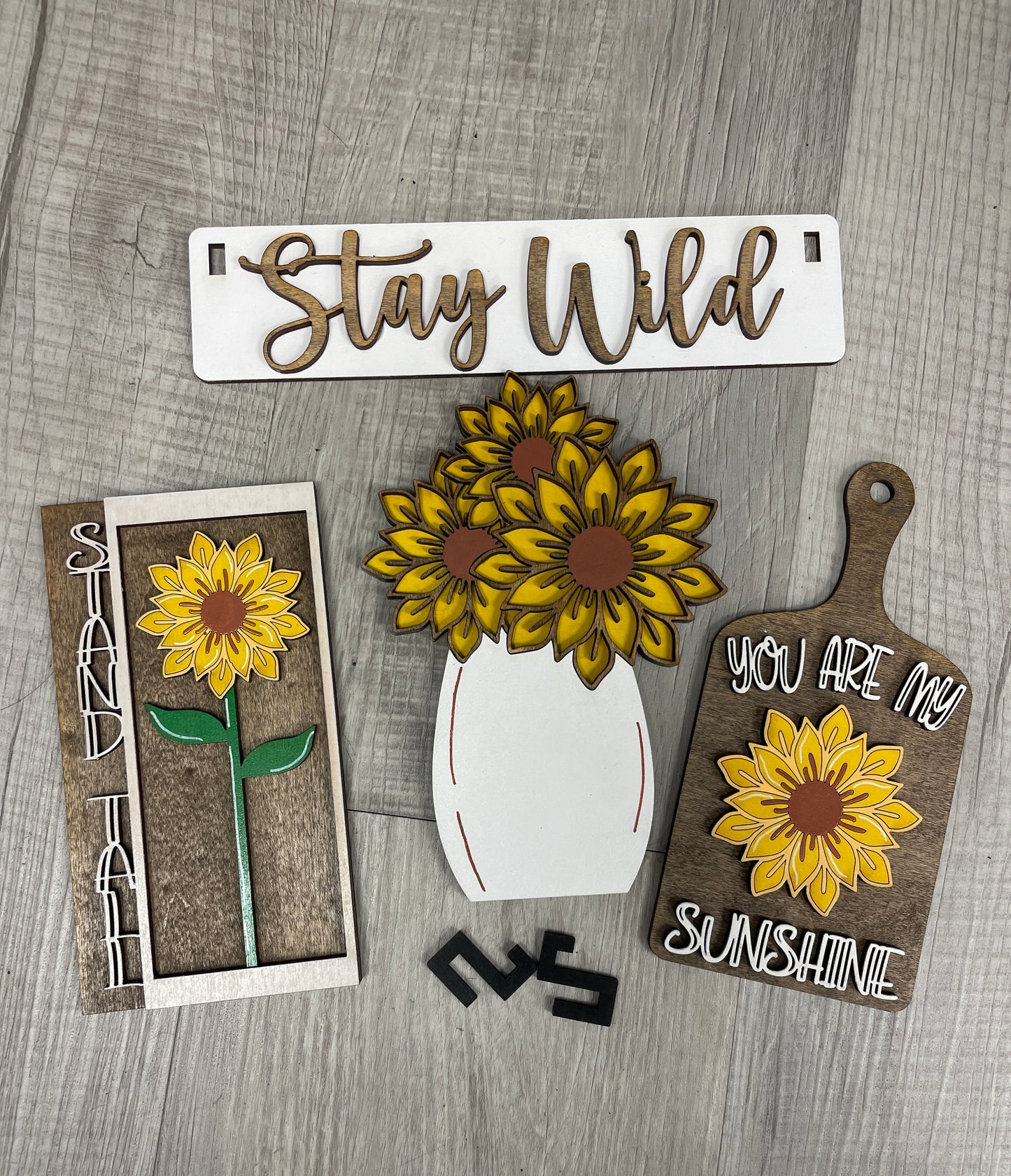 Stay Wild Sunflower wagon/shelf interchangeable insert set