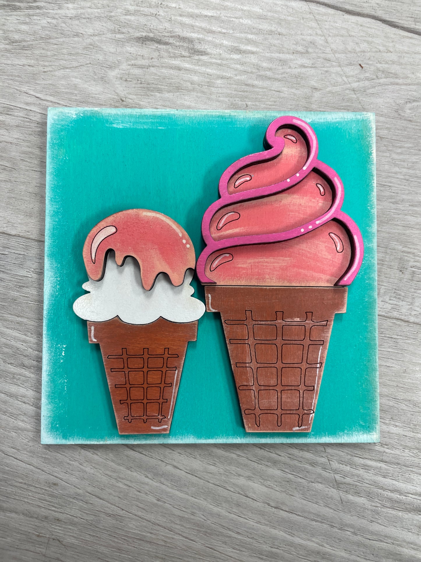 Summer themed interchangeable square inserts