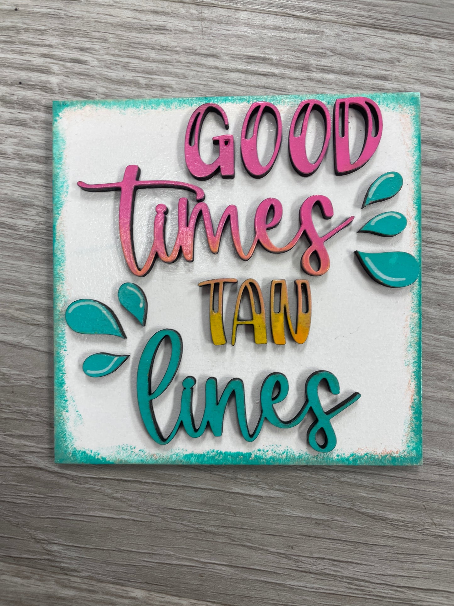 Summer themed interchangeable square inserts