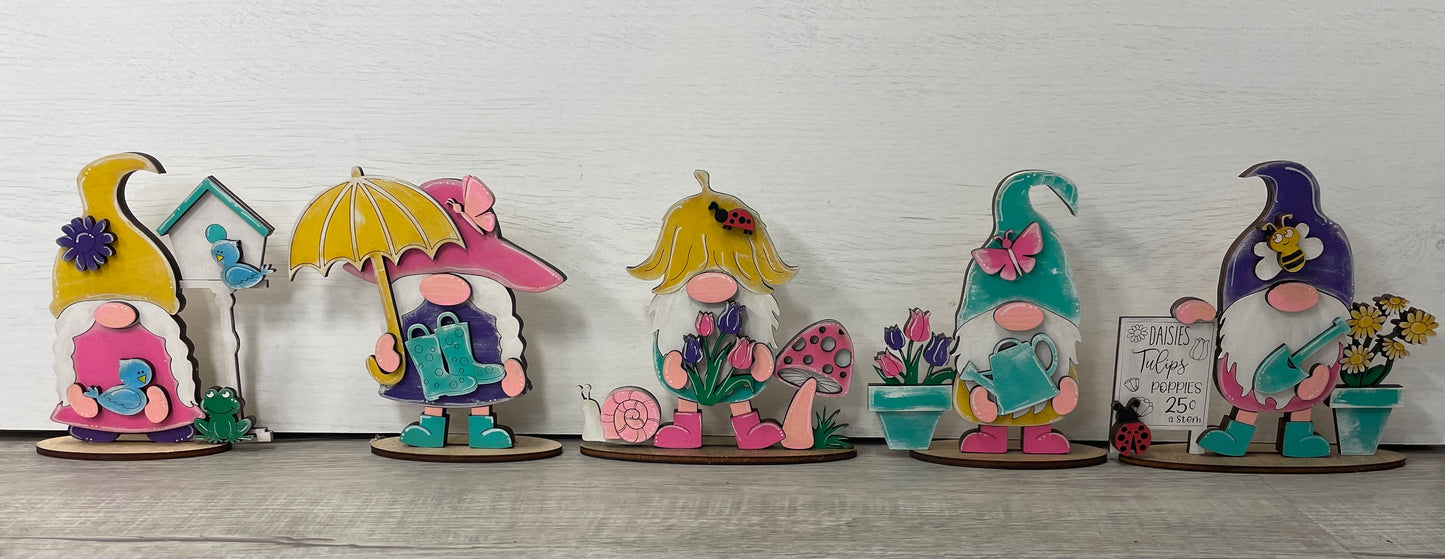 Spring mini standing gnomes