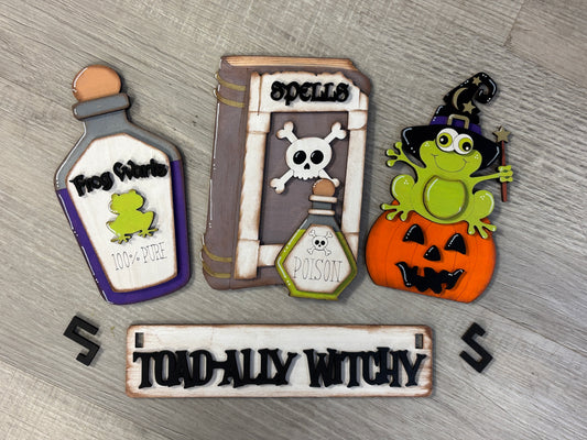 Toad-Ally witchy interchangeable insert set for wagon and shelf
