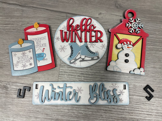 Hello winter interchangeable wagon/shelf insert set