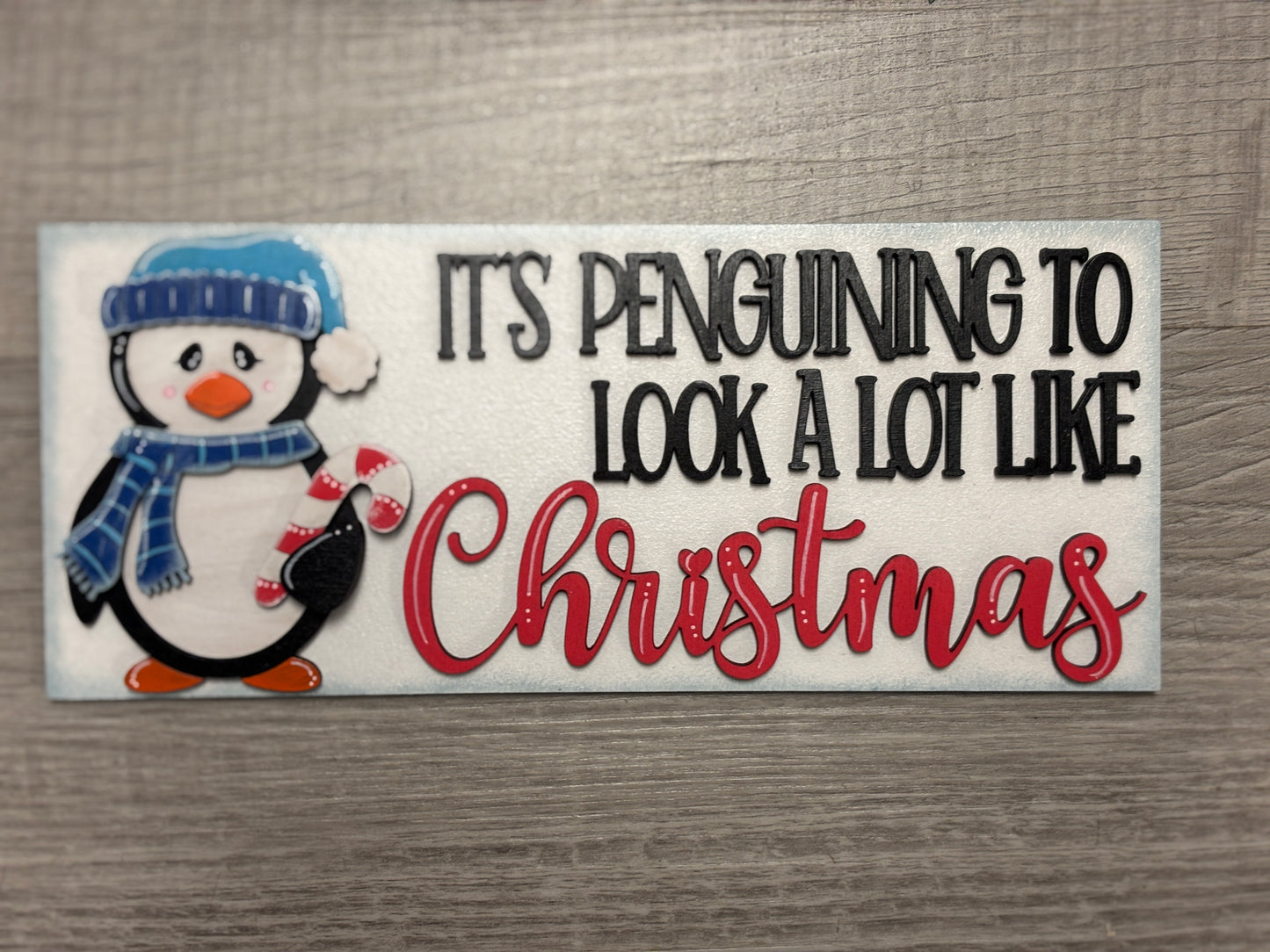 Christmas Penguin interchangeable square and rectangle inserts