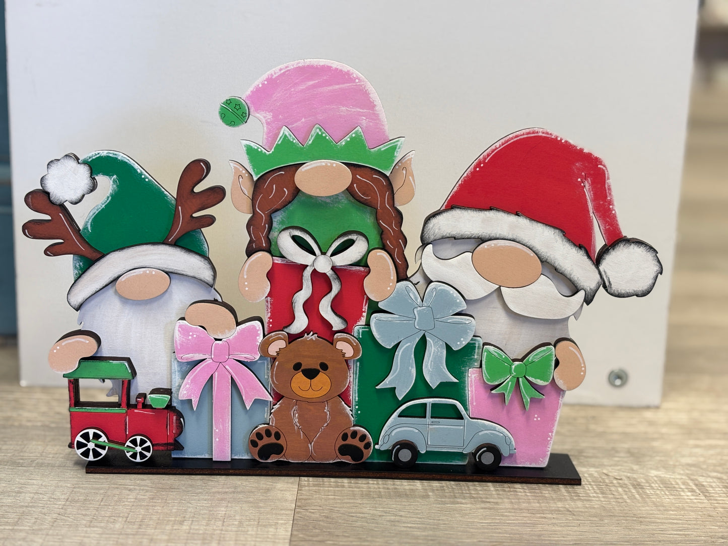 Gnome Christmas present trio