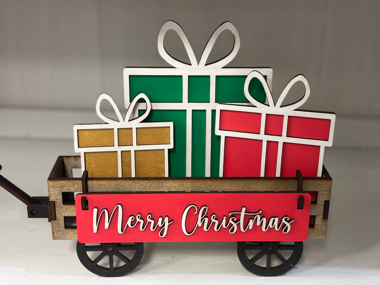 Christmas presents wagon/shelf set