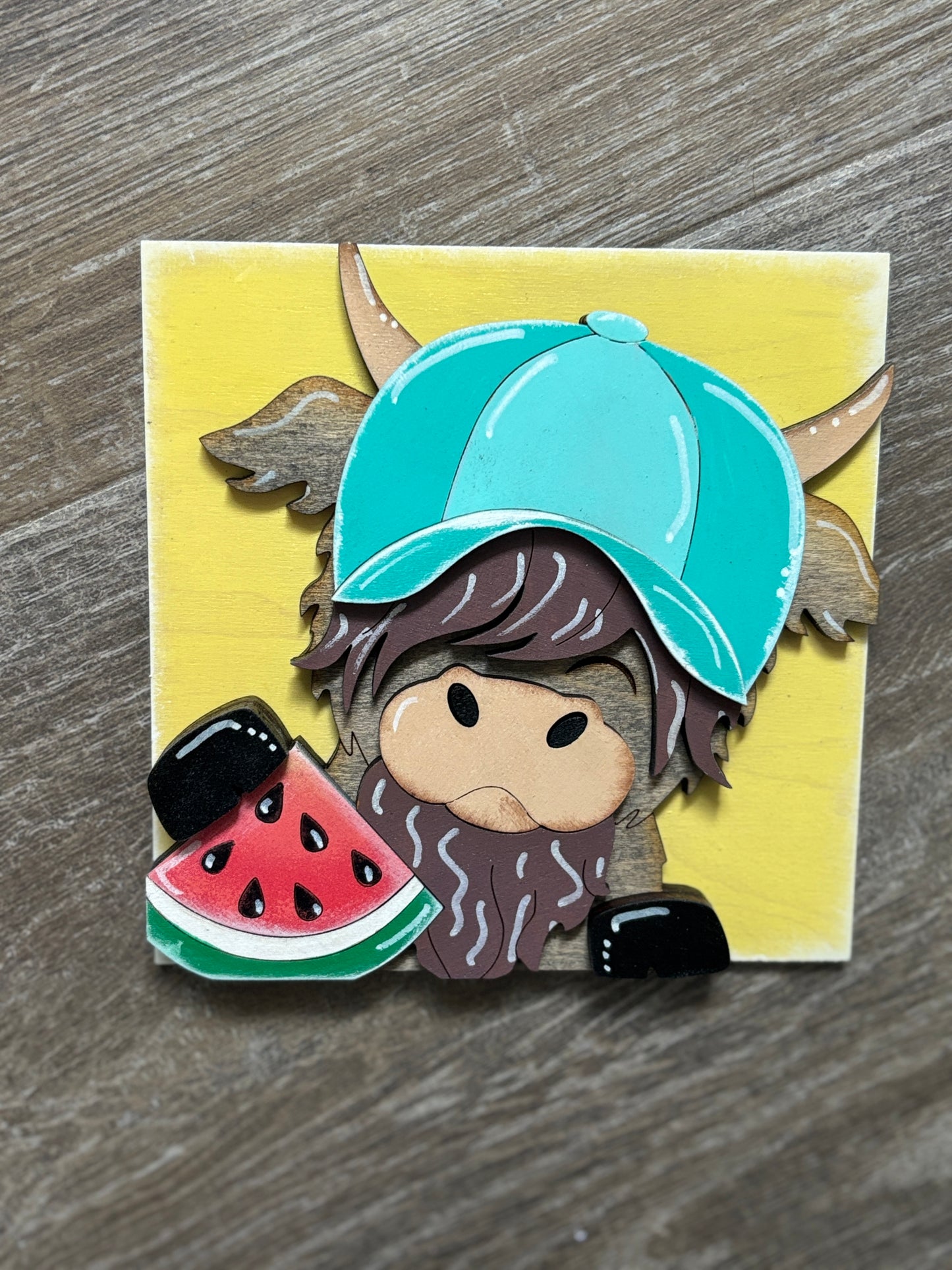 Summer - highland cow square inserts