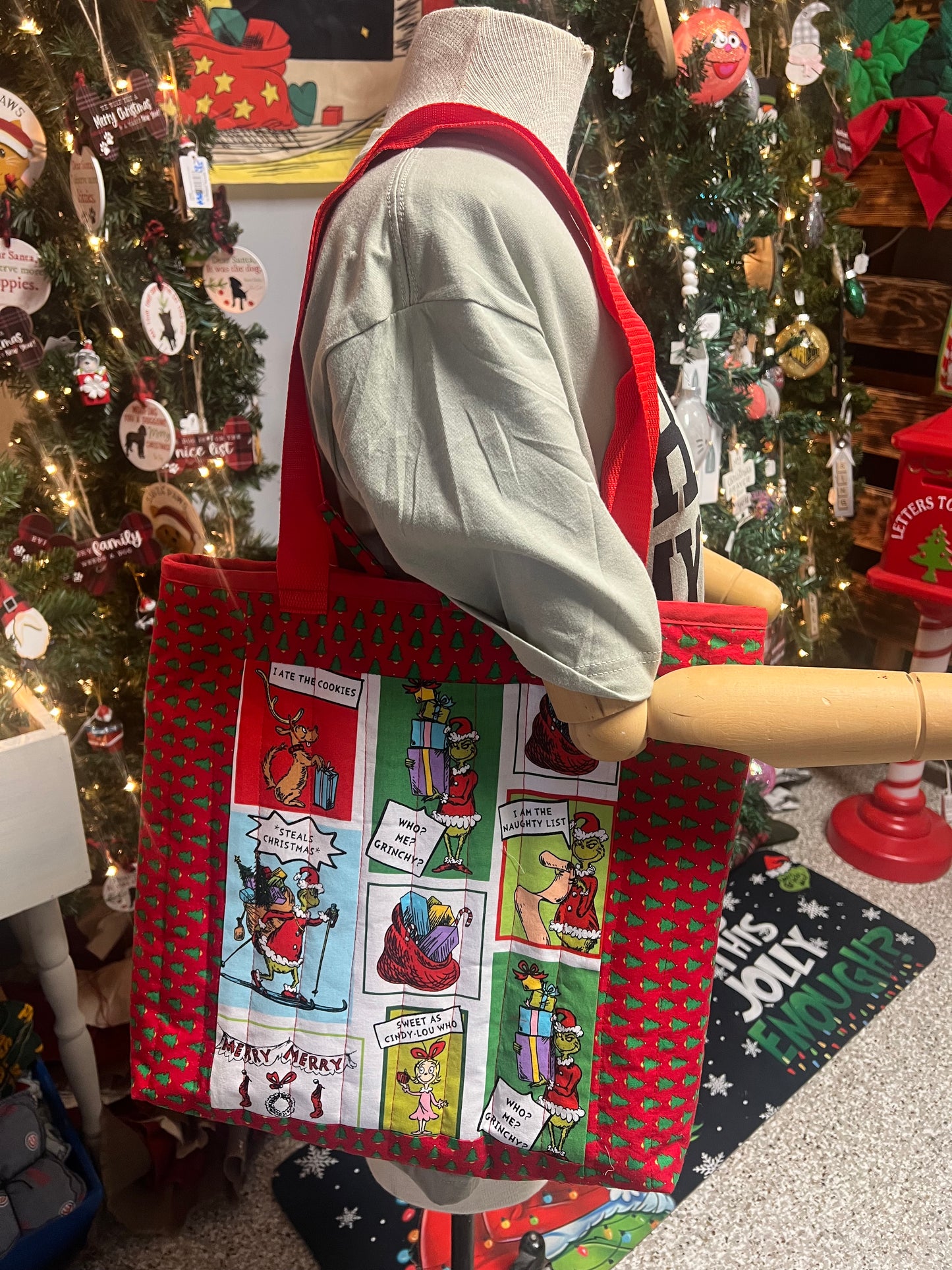 Grinch quilted bag