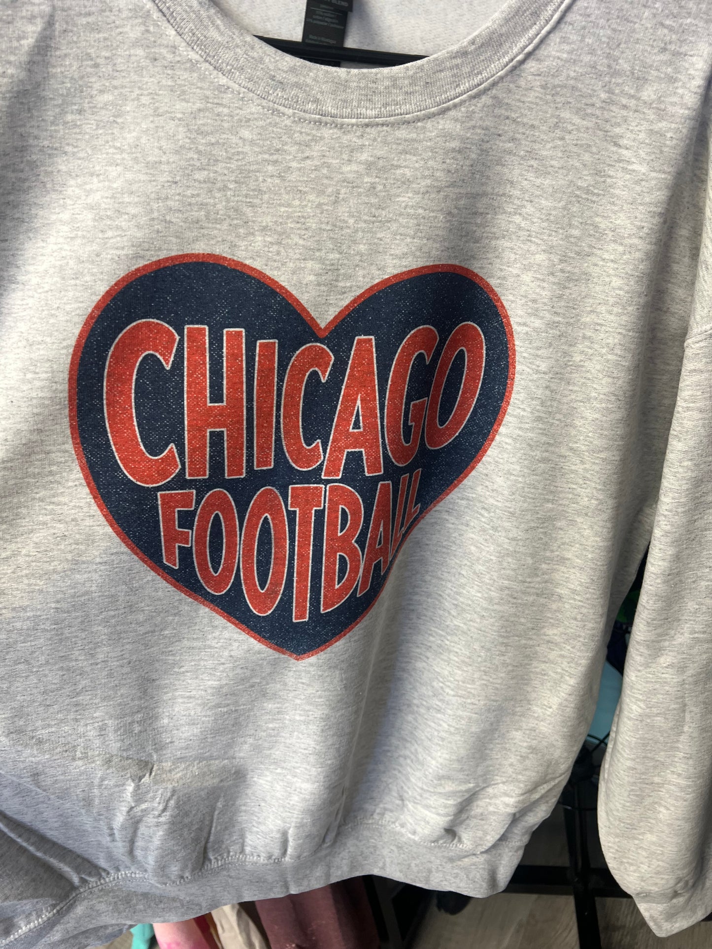 Chicago football  heart sweatshirt