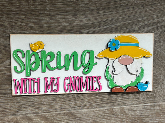 Spring gnomes interchangeable square and rectangle inserts
