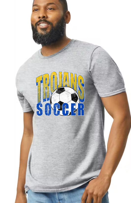 Distressed Soccer Gildan Soft style Tee