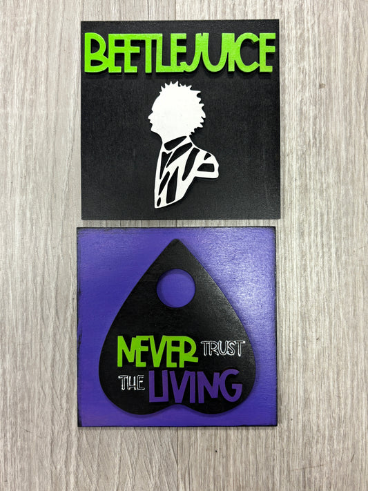 Beetlejuice themed interchangeable square inserts