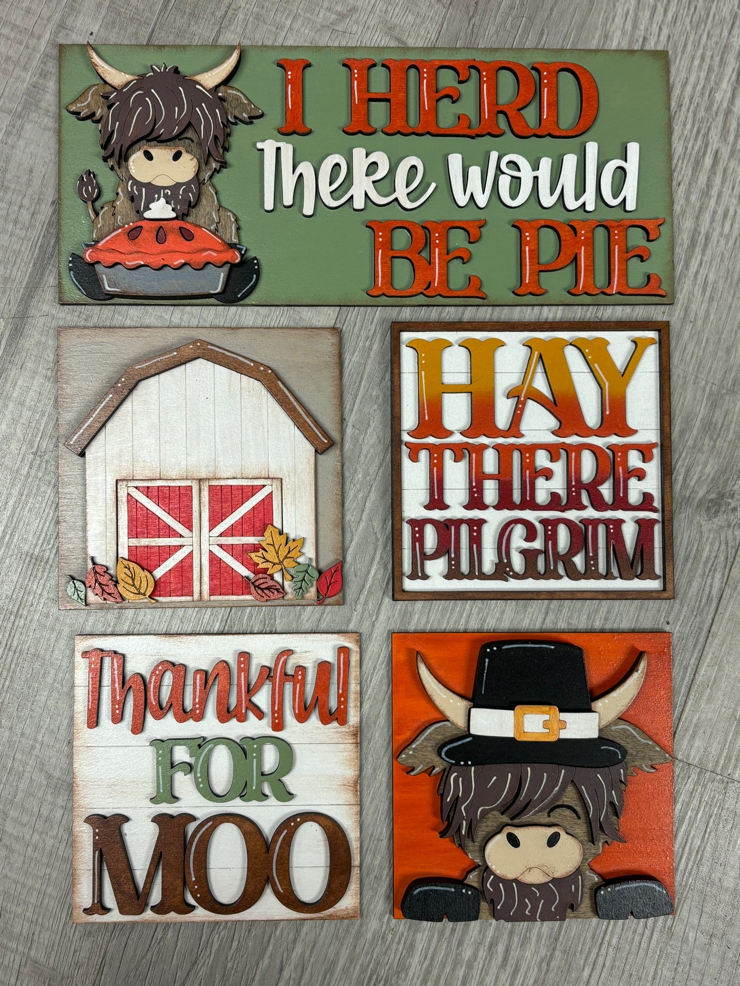 Thanksgiving - highland cow square inserts