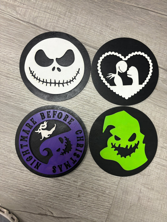 Nightmare before Christmas themed interchangeable round inserts