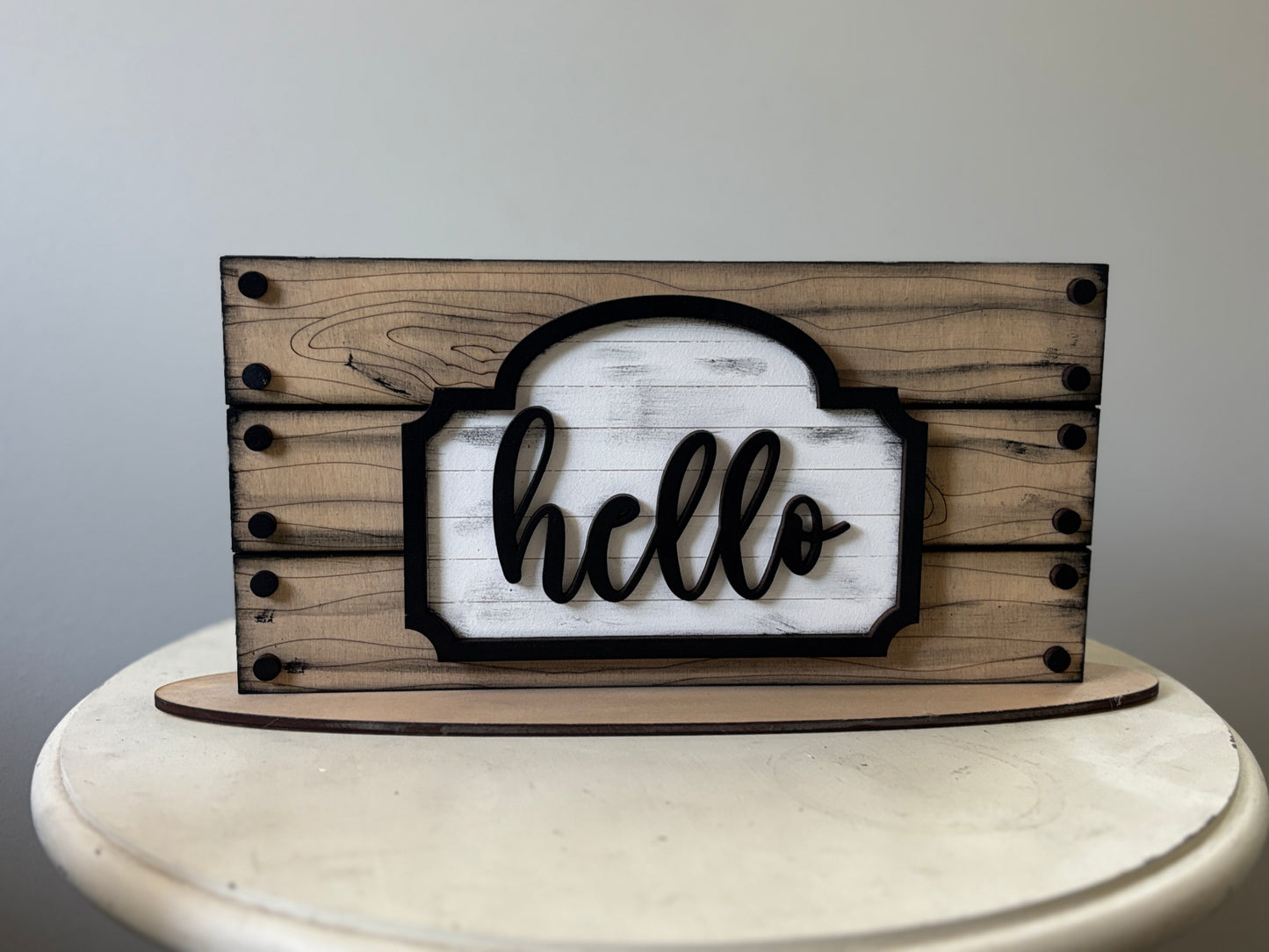 Hello Interchangeable door hanger and desk box and inserts (sold separately)
