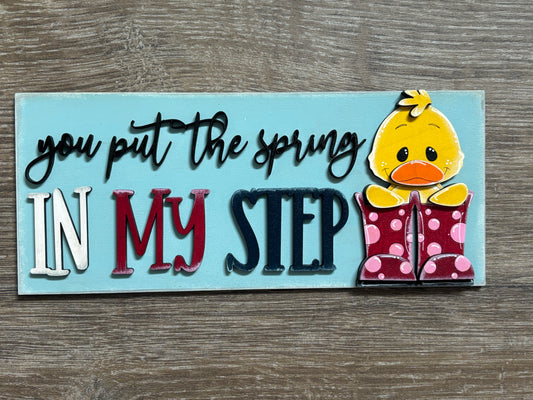 Spring ducks interchangeable square and rectangle inserts