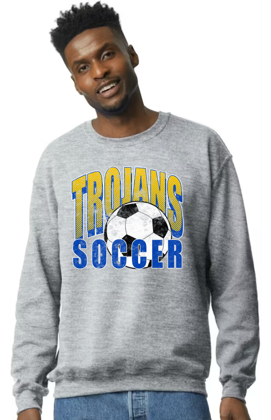 Distressed Soccer Gildan Crewneck