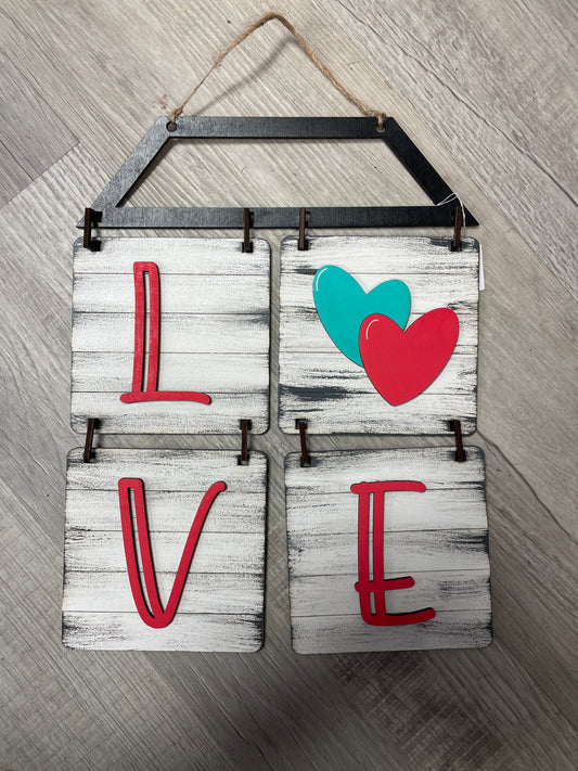 Valentine’s hanging tiles sign