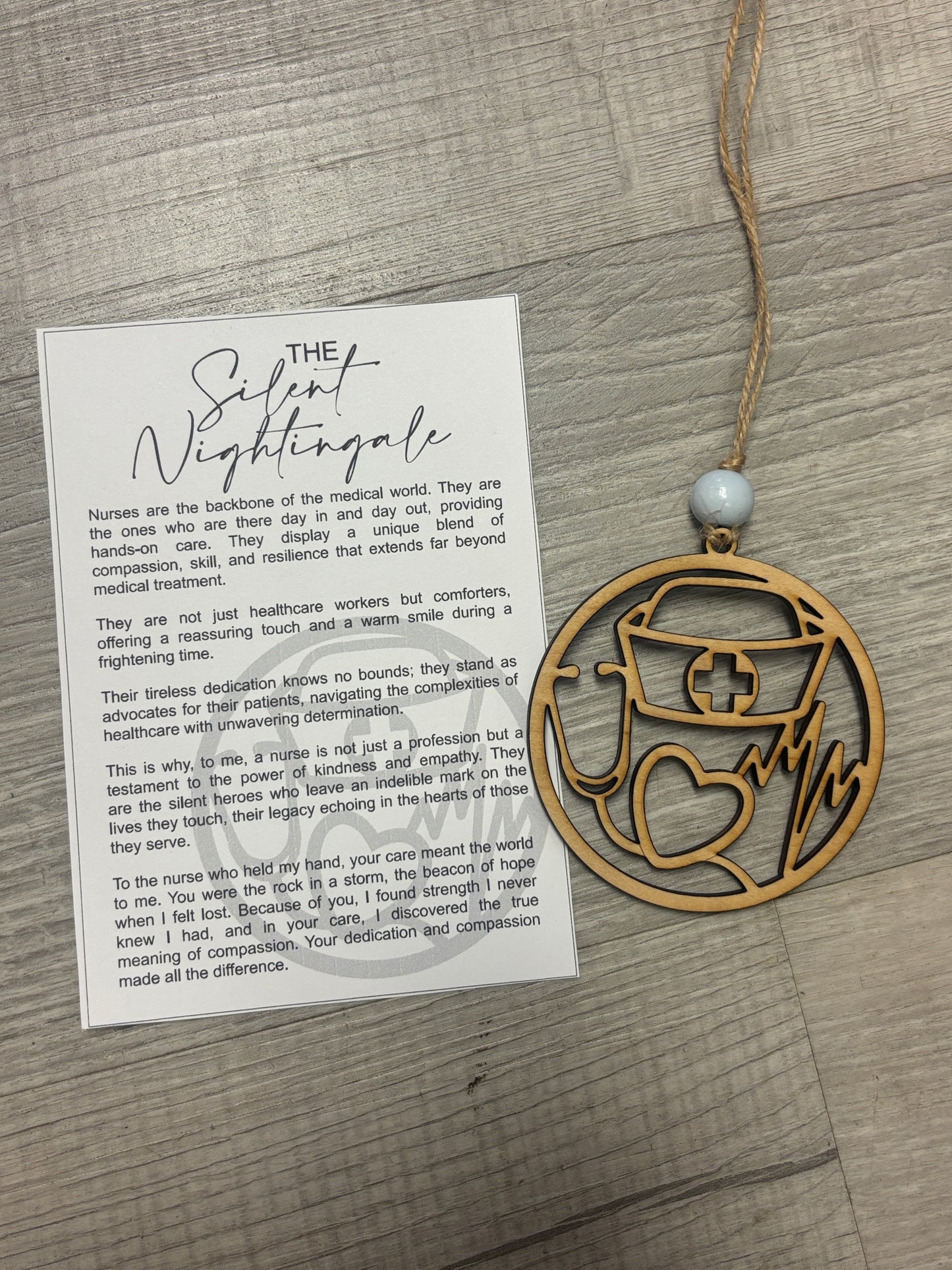 Story card ornament / car charm