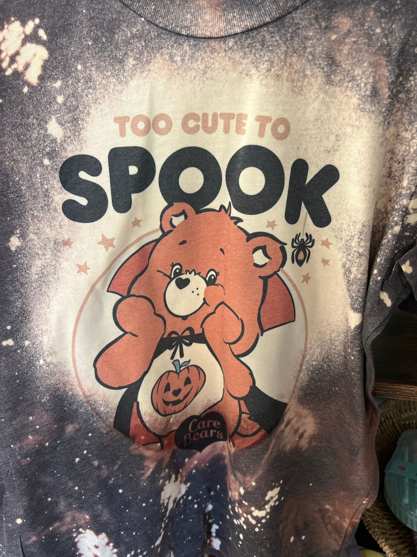 Youth size tee to cute to spook orange bear