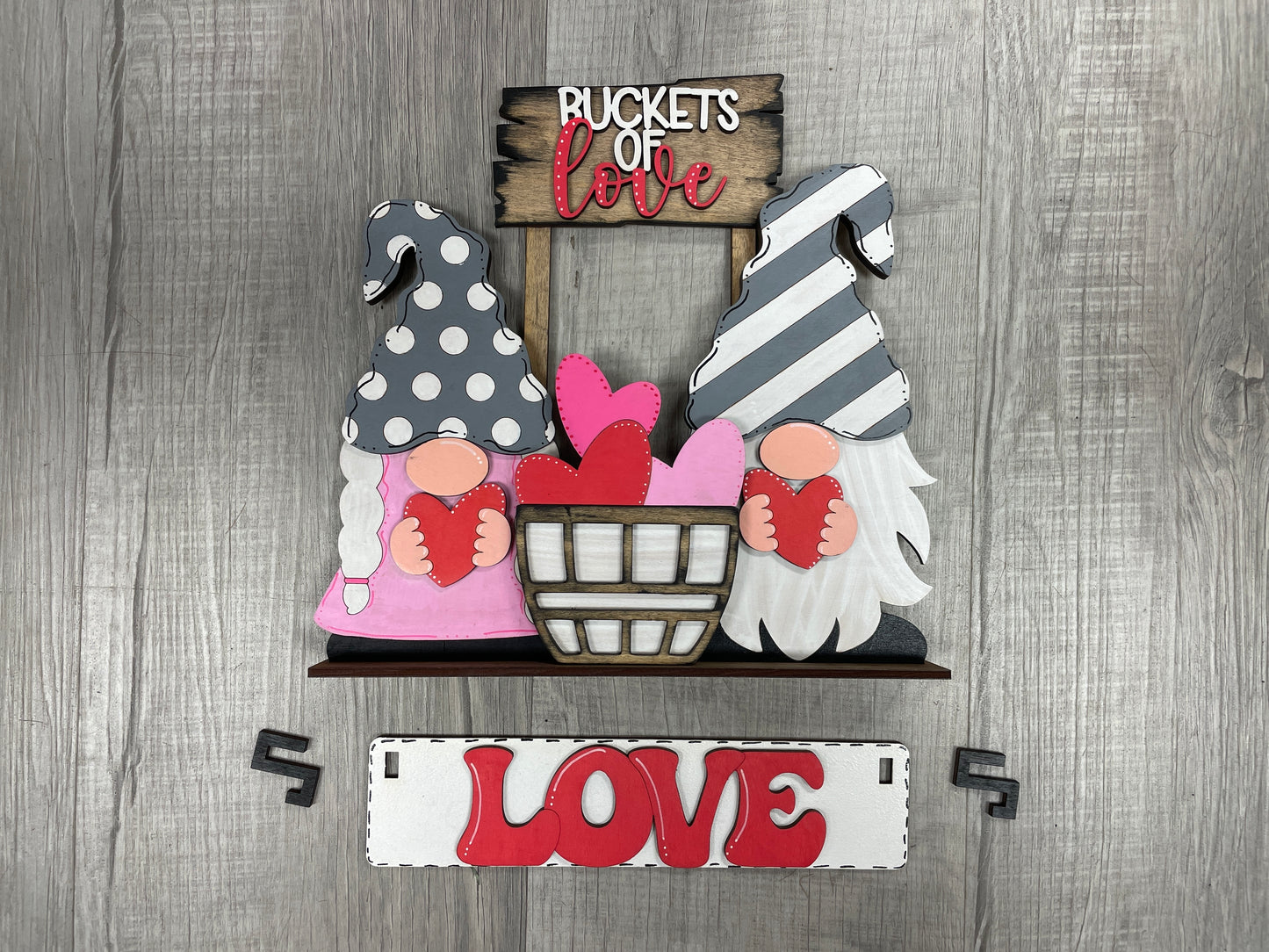 Valentine’s- Love gnome wagon/shelf set