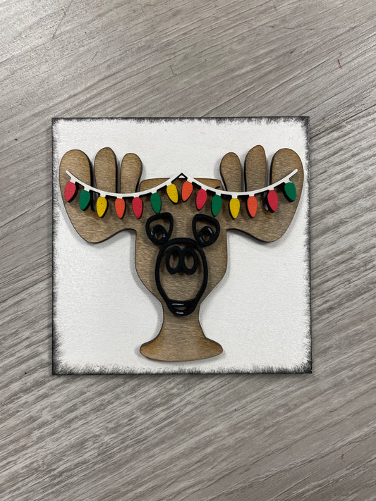 Christmas moose interchangeable square insert