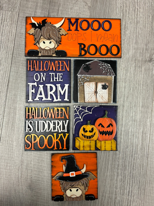 halloween - highland cow square inserts