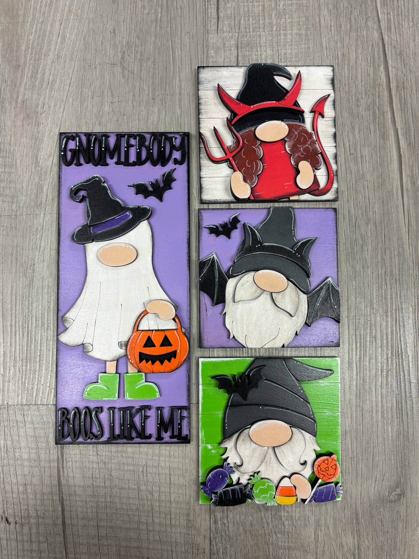 Gnome Halloween interchangeable square & rectangle inserts