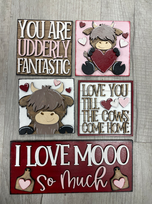 Valentine’s - highland cow square inserts