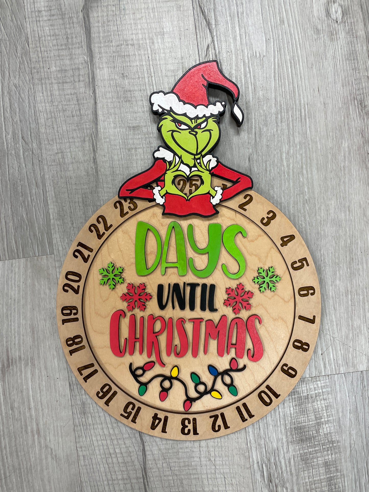 Grinch Christmas countdown sign