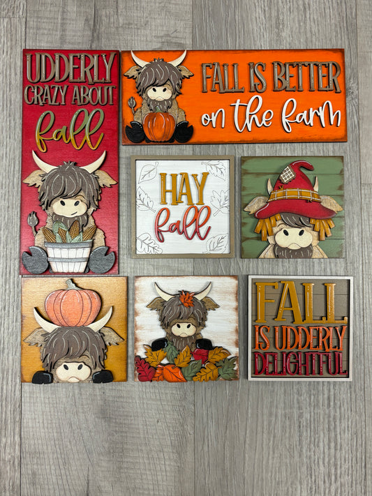 Fall - highland cow square inserts