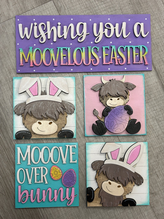 Easter - highland cow square inserts