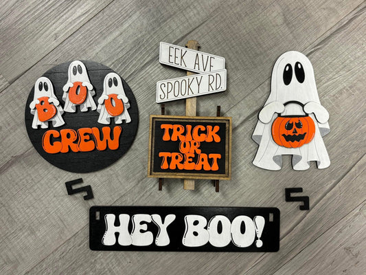 Hey boo Halloween interchangeable insert set for wagon and shelf