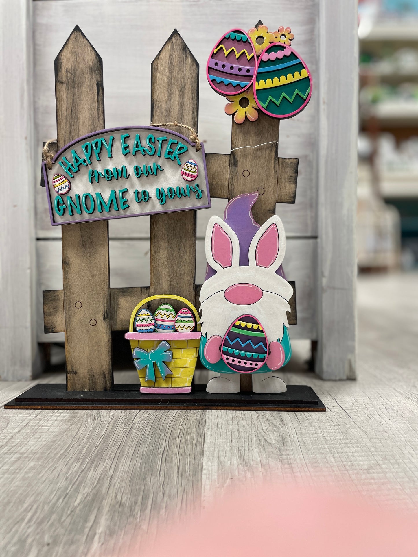 Happy Easter gnome interchangeable fence set