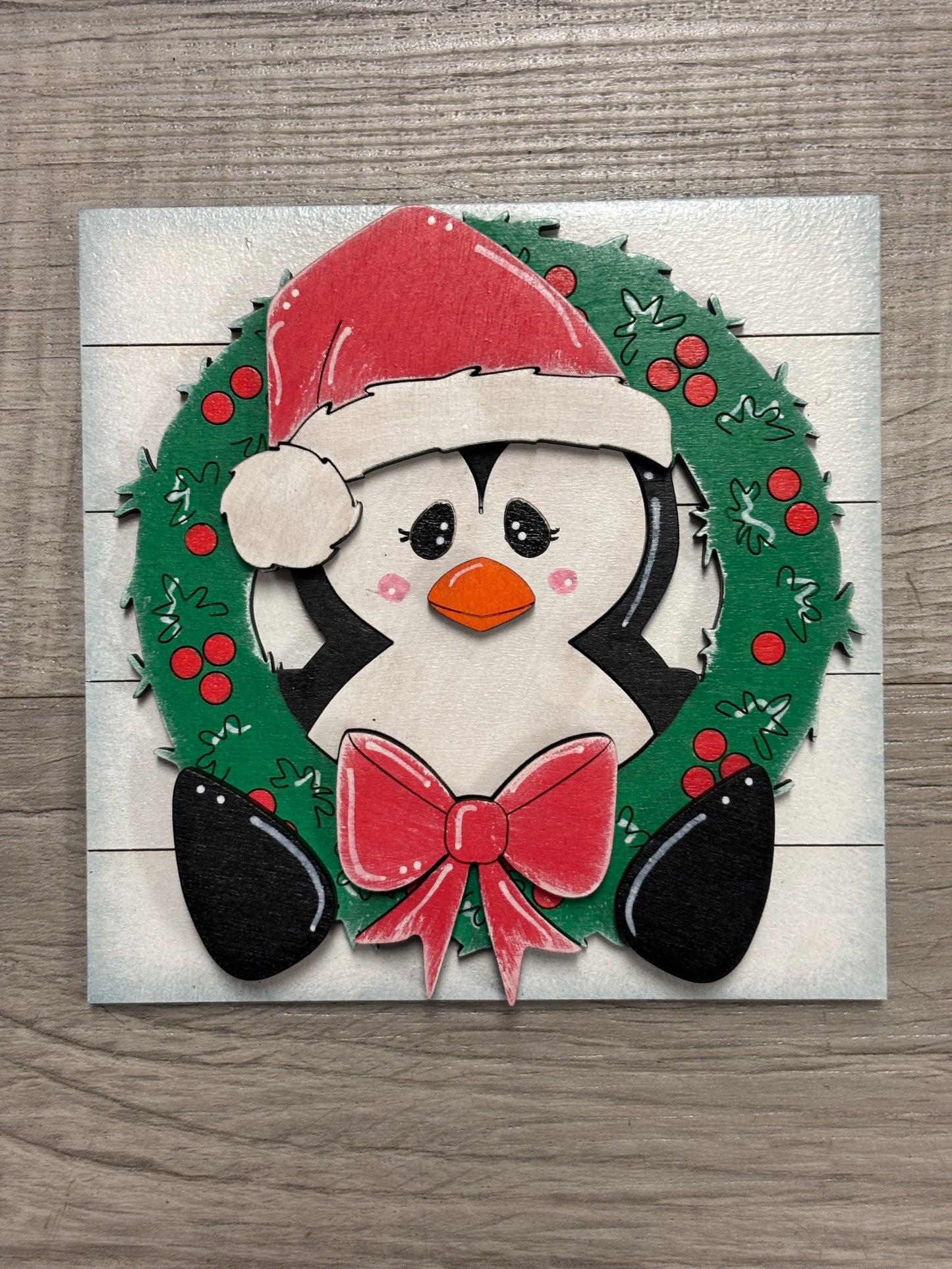 Christmas Penguin interchangeable square and rectangle inserts