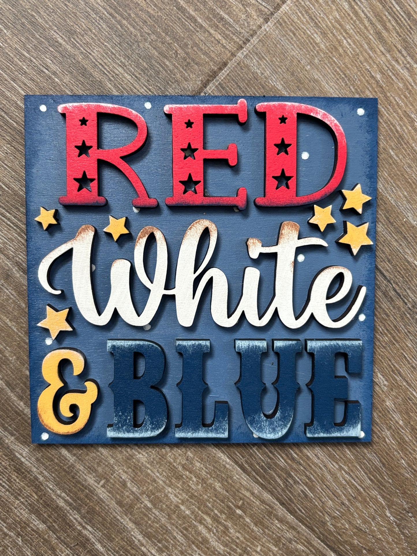 Patriotic July 4th square inserts