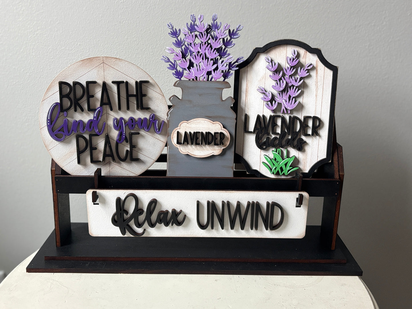 Lavender relax and unwind wagon/shelf set