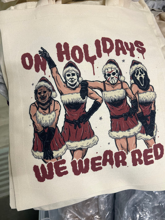 Horror Christmas guys large tote bag