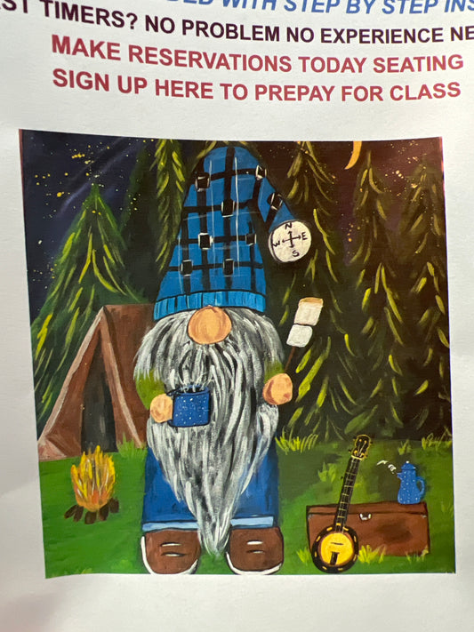 Canvas paint class:  camp gnome