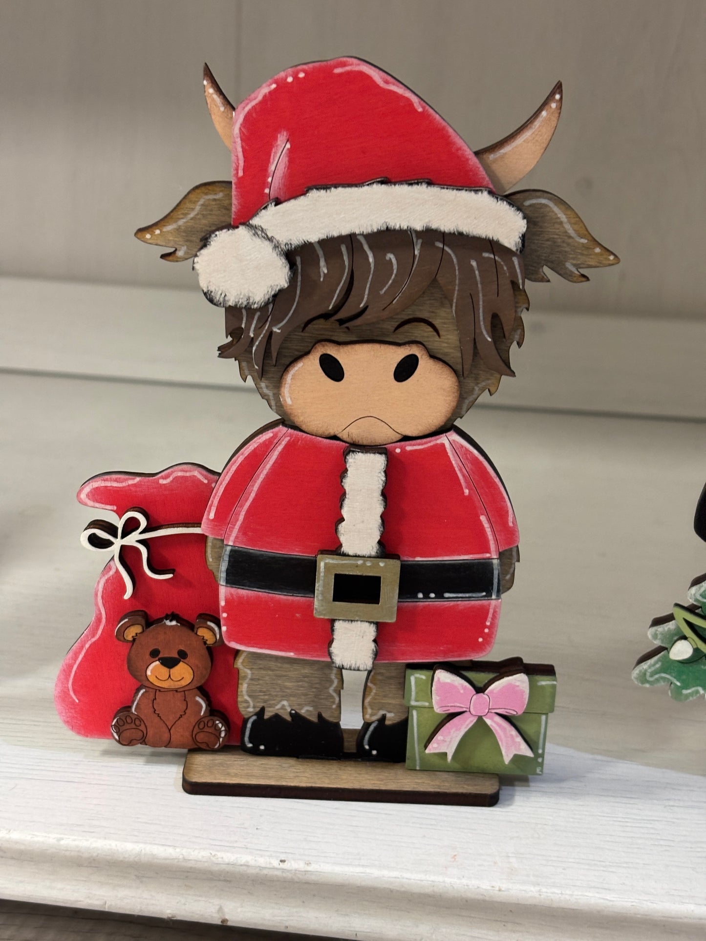 Standing Christmas highland cows