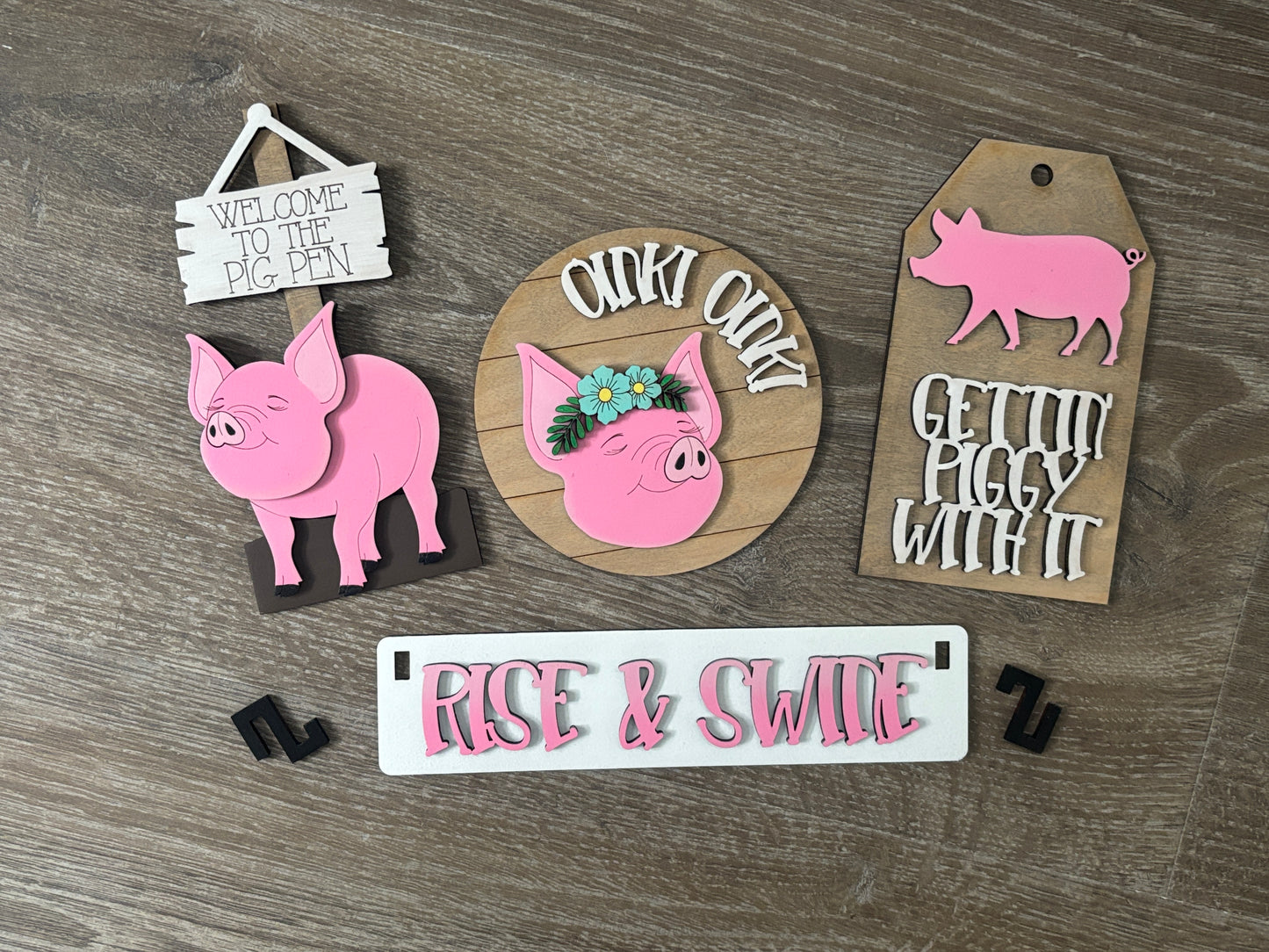 Rise & Swine pig wagon/shelf set