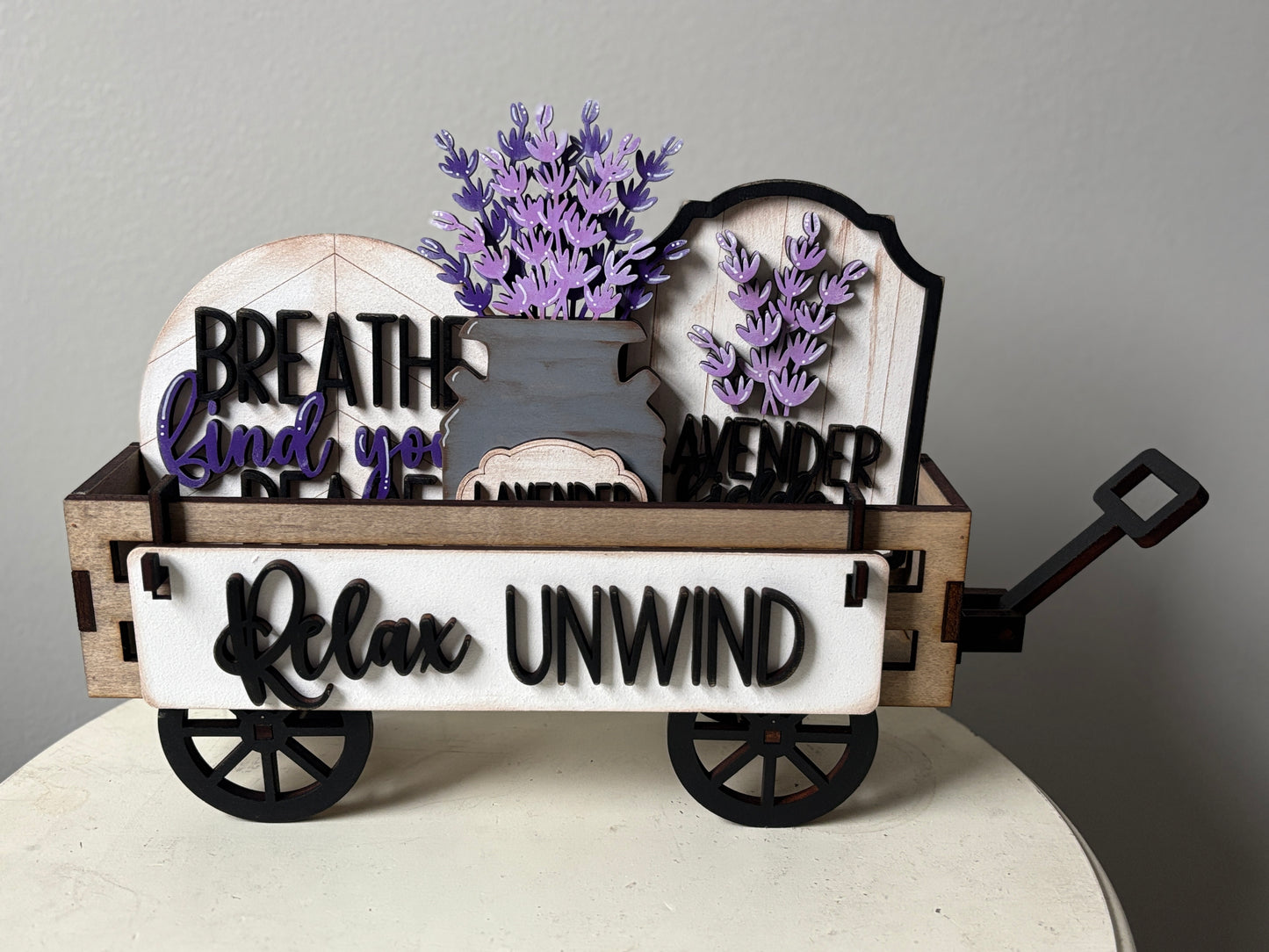 Lavender relax and unwind wagon/shelf set
