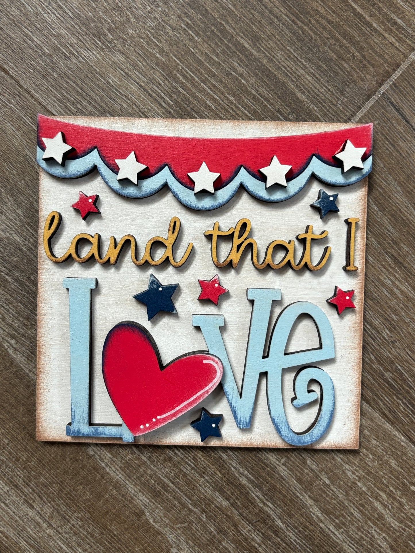 Patriotic July 4th square inserts