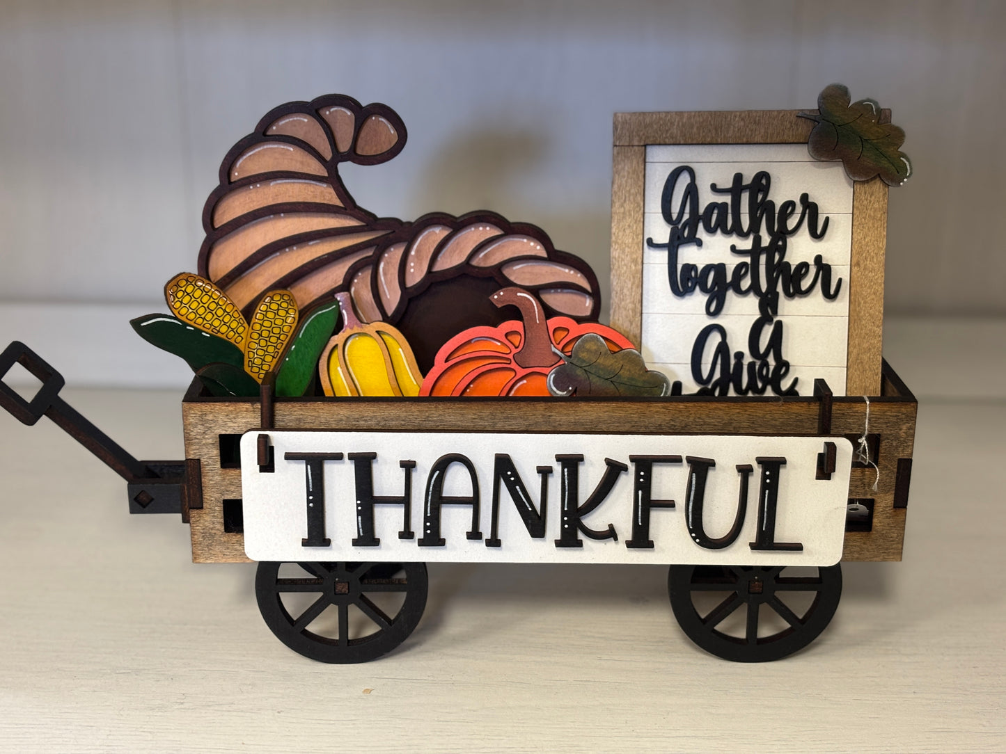 Thankful Thanksgiving wagon/shelf set