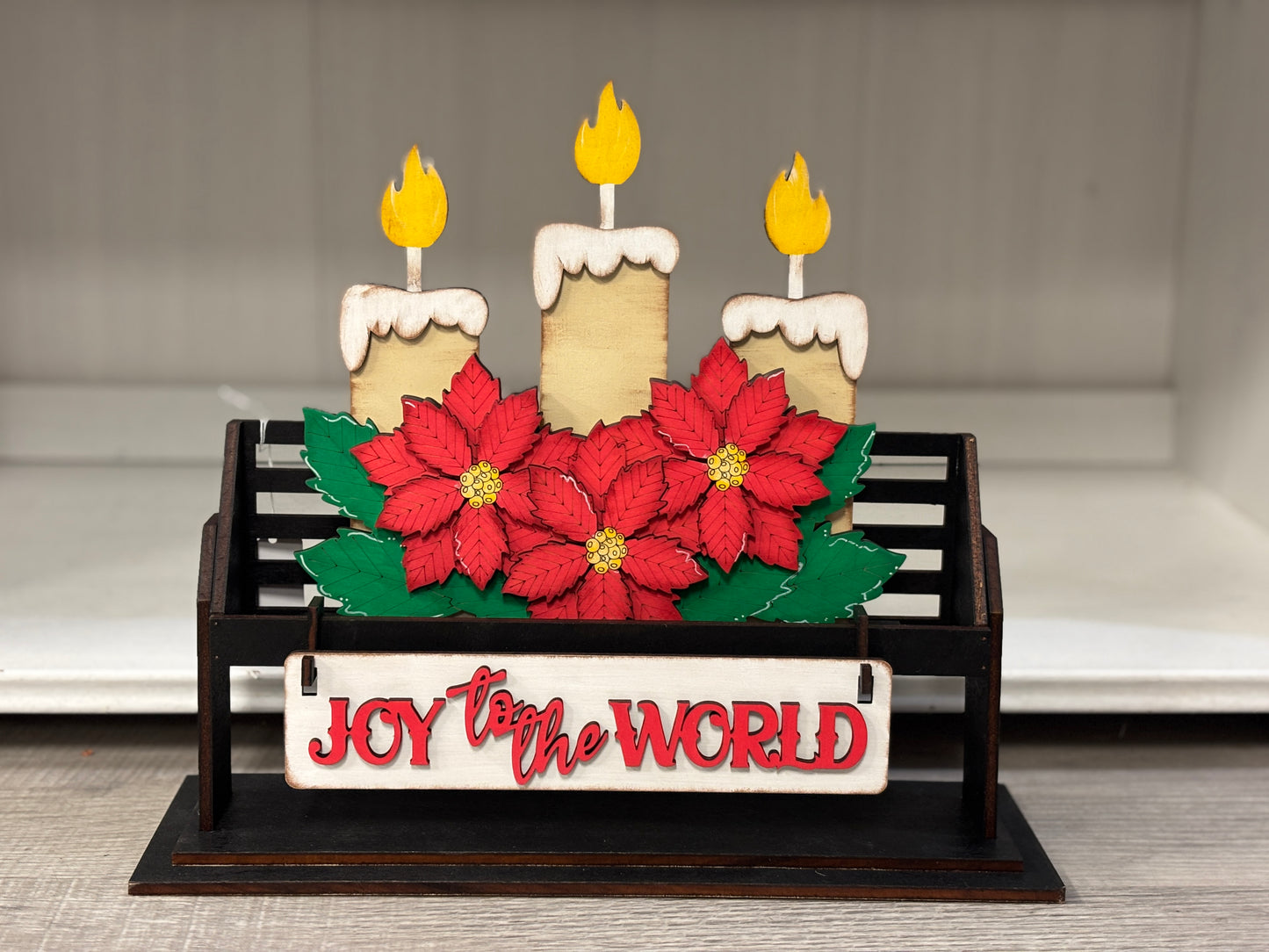 Joy to the world Christmas wagon/shelf set